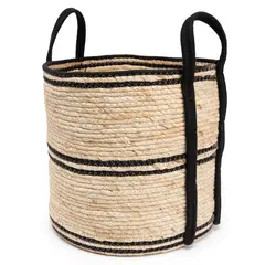 MICA - Canasto Decorativo Crudo con Negro 33x31cm