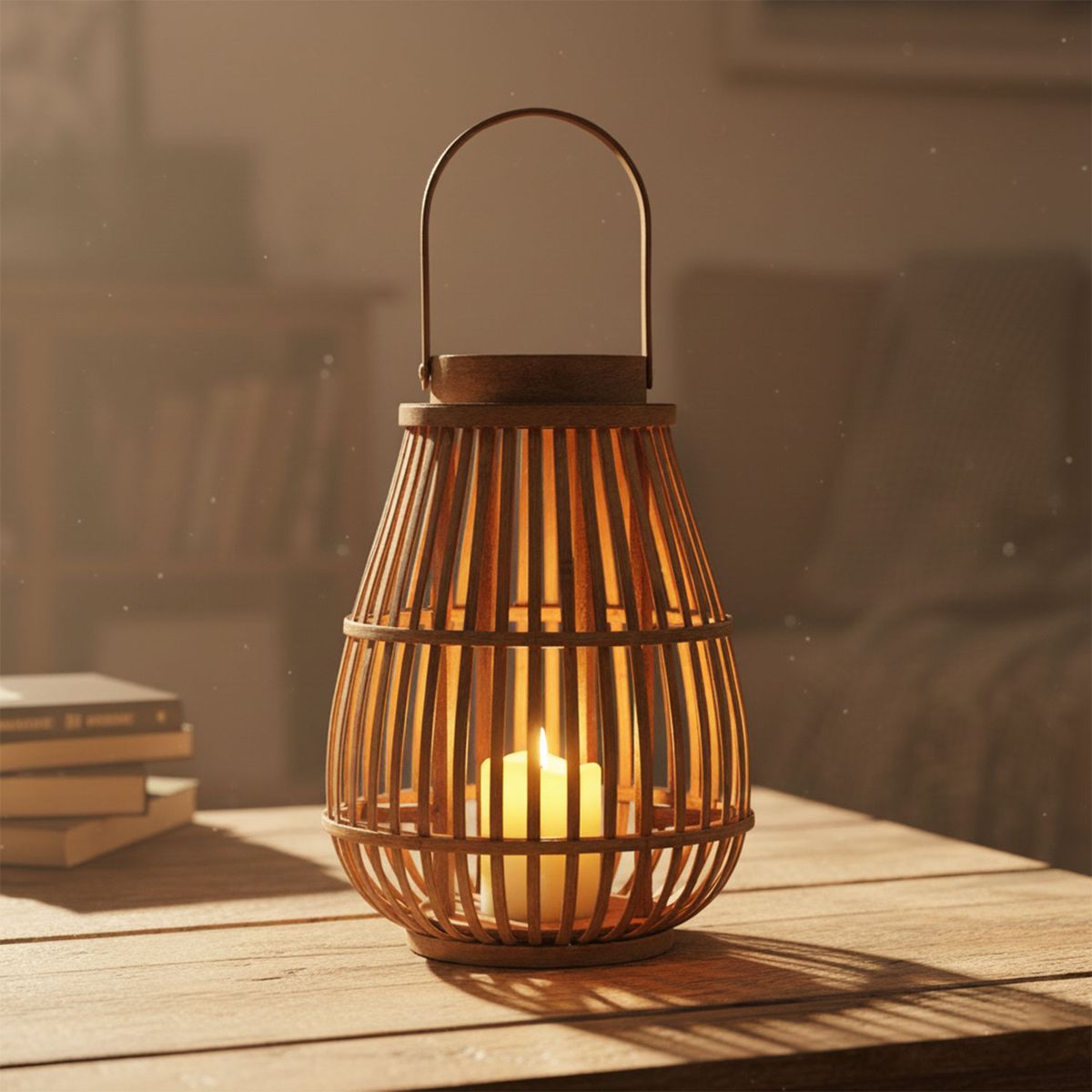MICA - Fanal Madera 26X36 Cm Farol Adorno Decorativo Mica