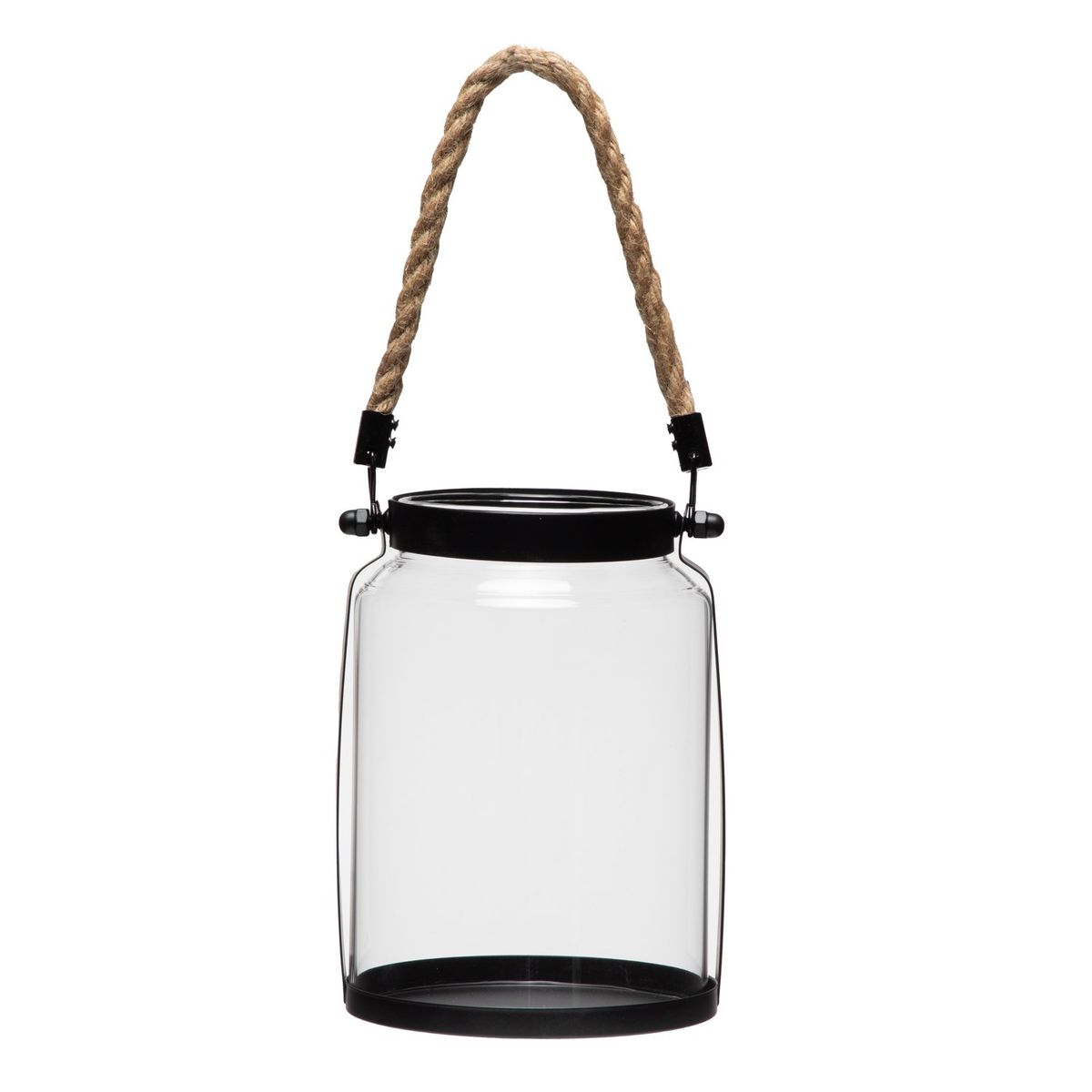 MICA - Fanal Vidrio 18 Cm Cuerda Adorno Decorativo Mica