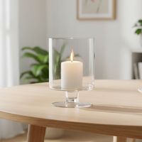 Candelabro Vidrio Cilindro 15X21 Cm Adorno Decorativo