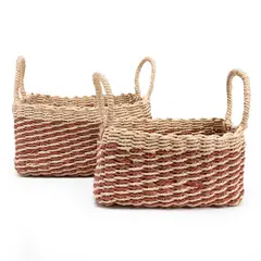 MICA - Set de 2 Canastos Bicolor con Asas Organizadoras