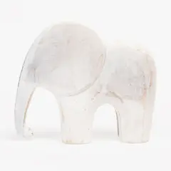 BASEMENT HOME - Elefante Madera Blanco 12Cm