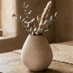 CASA CANTABRIA - Jarrón Florero Cerámica Café Decoración