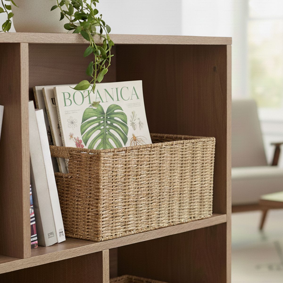 MICA - Canasto Rectangular 41x29x20 Cm Paper Iron Mica