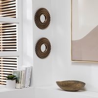 Set de 2 Espejos de Pared Decorativos Irregulares Negros