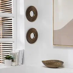 MICA - Set 2 Espejos De Pared Decorativos Negros