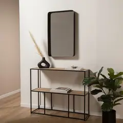BASEMENT HOME - Espejo Negro Con Marco Metálico Grueso 50X80 Cm