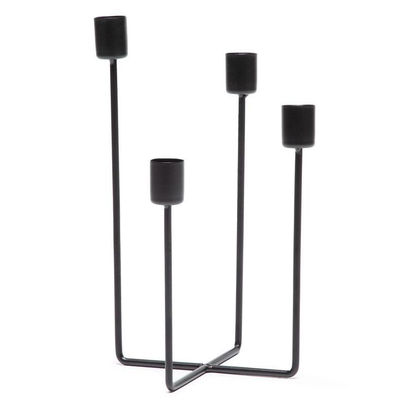 MICA - Candelabro Multivela 10X10X25Cm Negro Mica