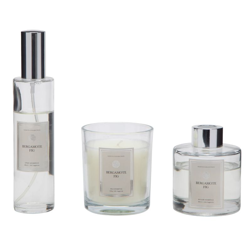 BASEMENT HOME - Set Vela 132G + Difusor 80Ml + Spray 80Ml Bf Bergamote Fig  Basement Home