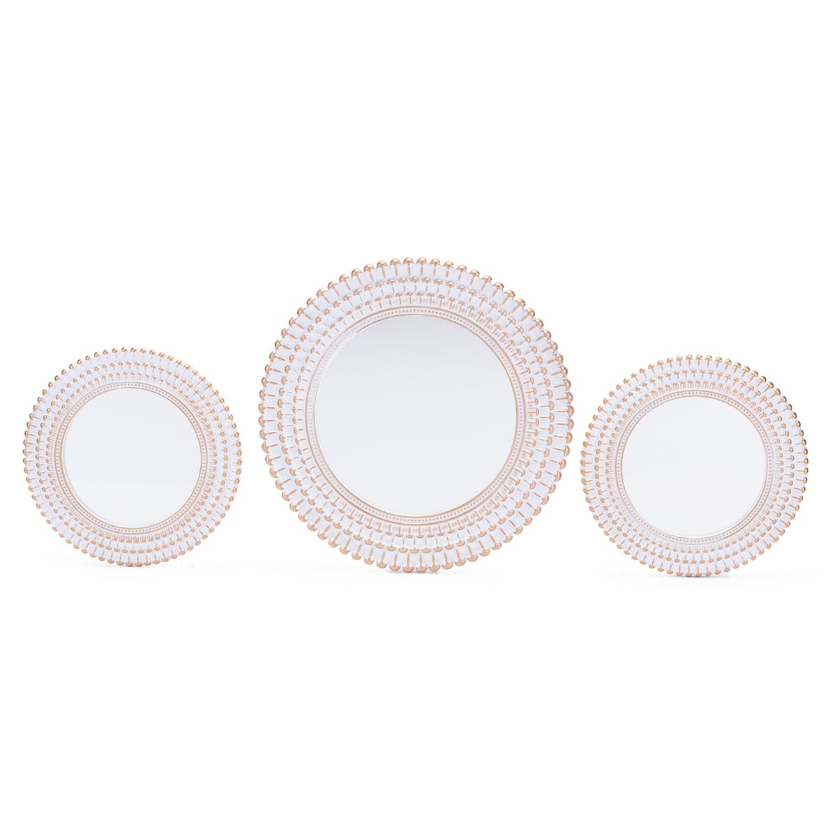 MICA - Set 3 Espejos Decorativos Pared Redondos 39 Y 25 Cm Mica