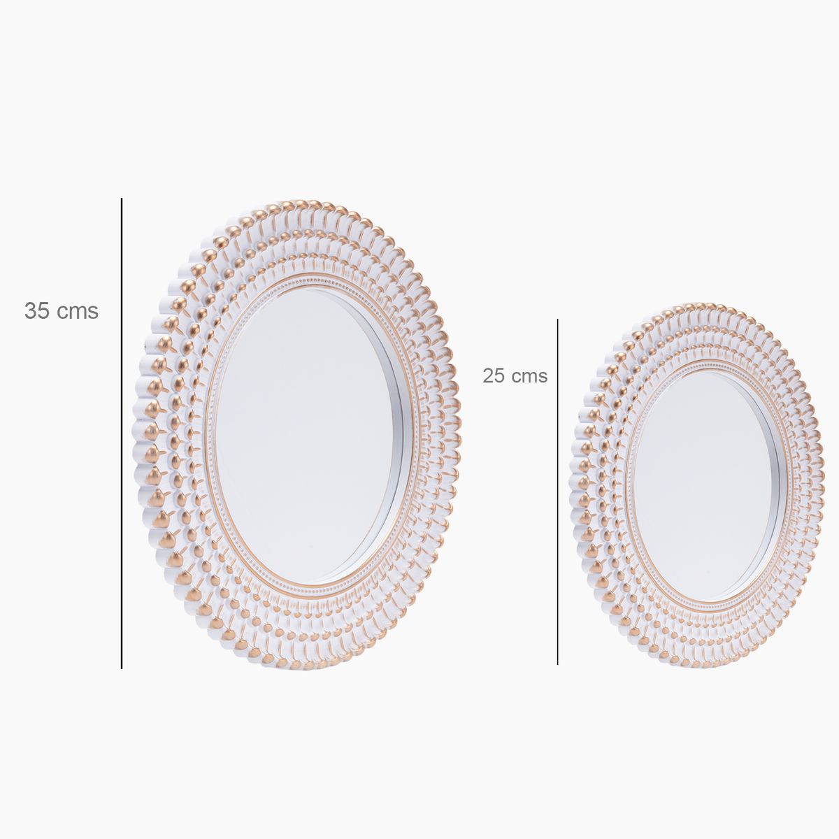 MICA - Set 3 Espejos Decorativos Pared Redondos 39 Y 25 Cm Mica