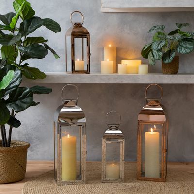 Imagen 2 del producto Set 2 Faroles Plateado Adorno Decorativo