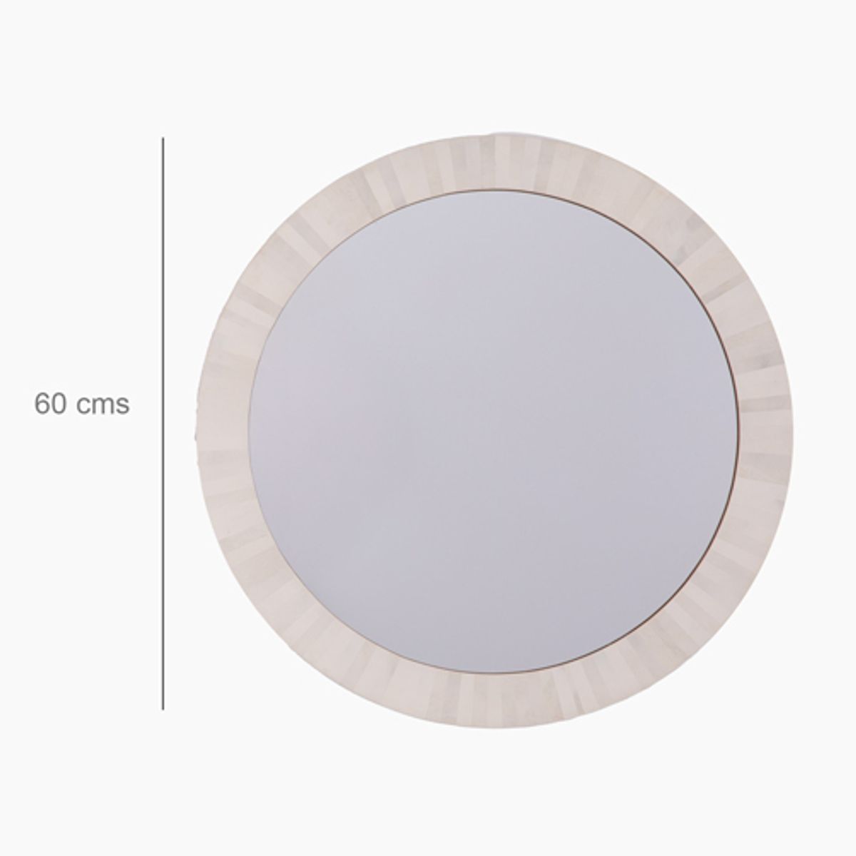 CASA CANTABRIA - Espejo Redondo Con Marco Blanco 60Cm Casa Cantabria