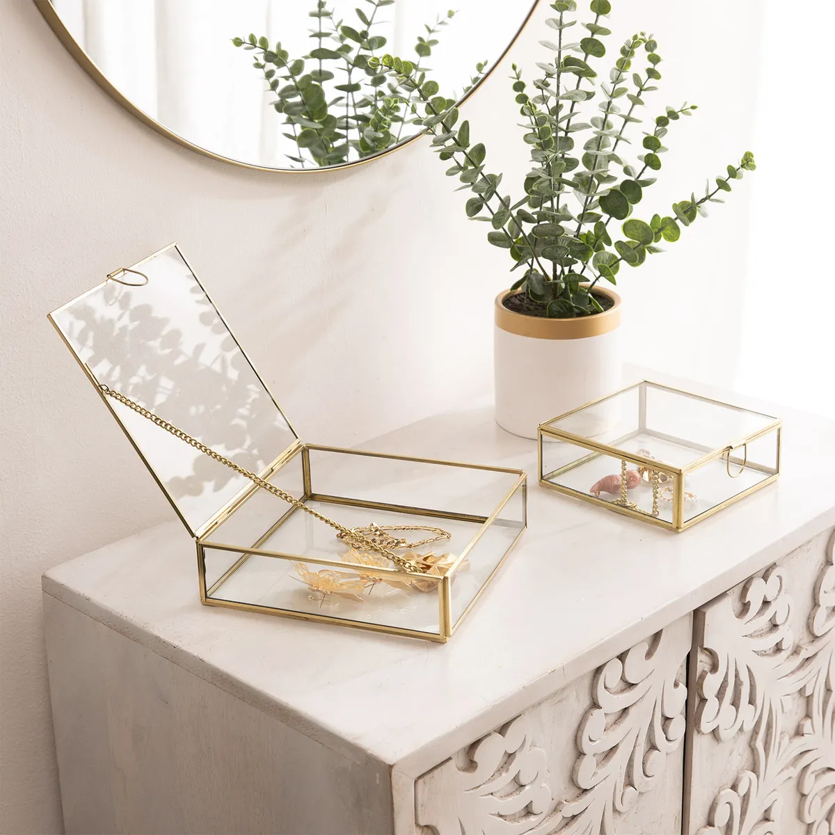 BASEMENT HOME - Caja Adorno Vidrio Joyero Decoración Basement Home