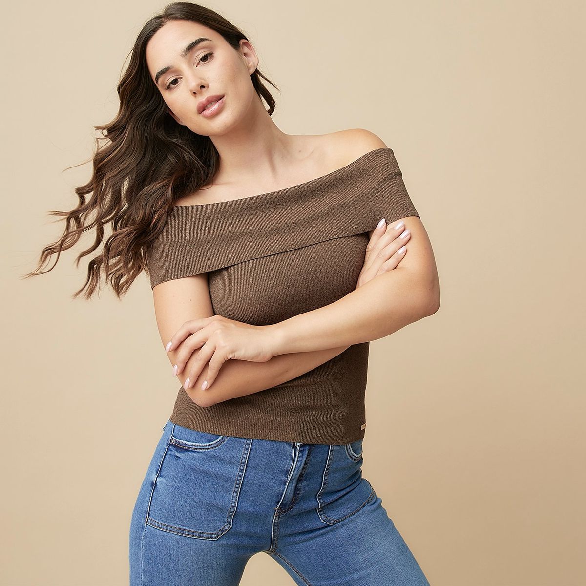 MOSSIMO - Polera Of Shoulder Sin Mangas Mujer Mossimo