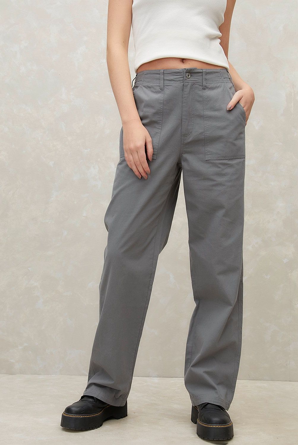 SYBILLA - Pantalón Cargo Tiro Medio Mujer Sybilla Algodón