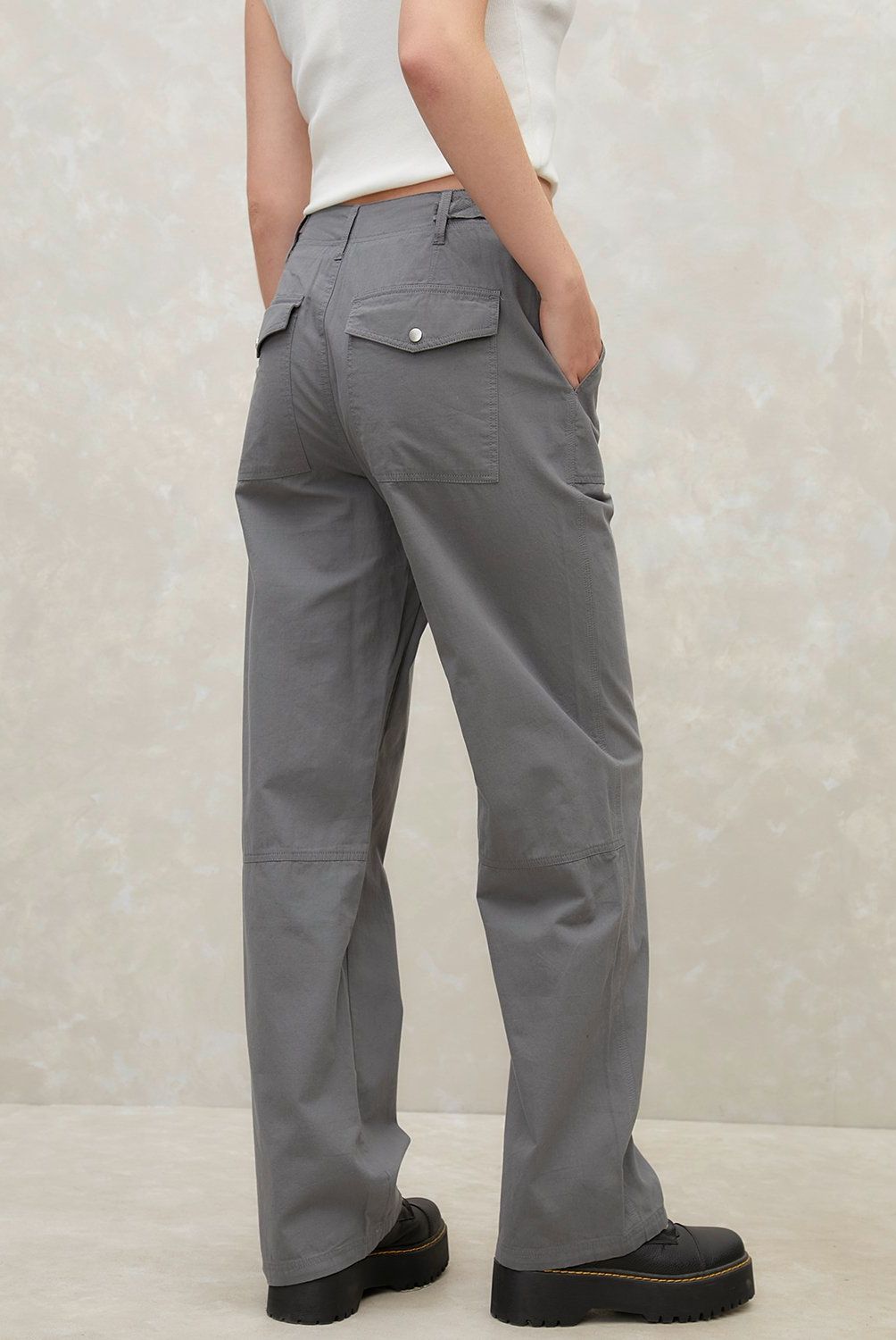 SYBILLA - Pantalón Cargo Tiro Medio Mujer Sybilla Algodón
