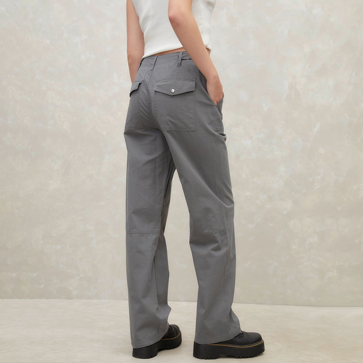 SYBILLA - Pantalón Cargo Tiro Medio Mujer Sybilla Algodón