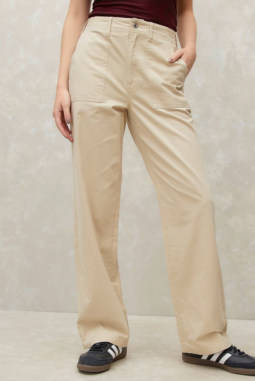 SYBILLA - Pantalón Cargo Tiro Medio Mujer Sybilla Algodón