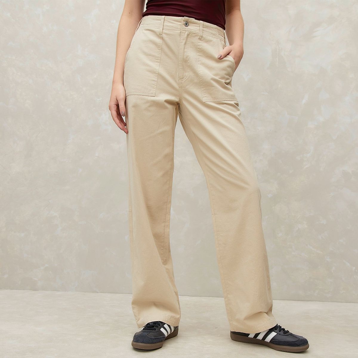 SYBILLA - Pantalón Cargo Tiro Medio Mujer Sybilla Algodón