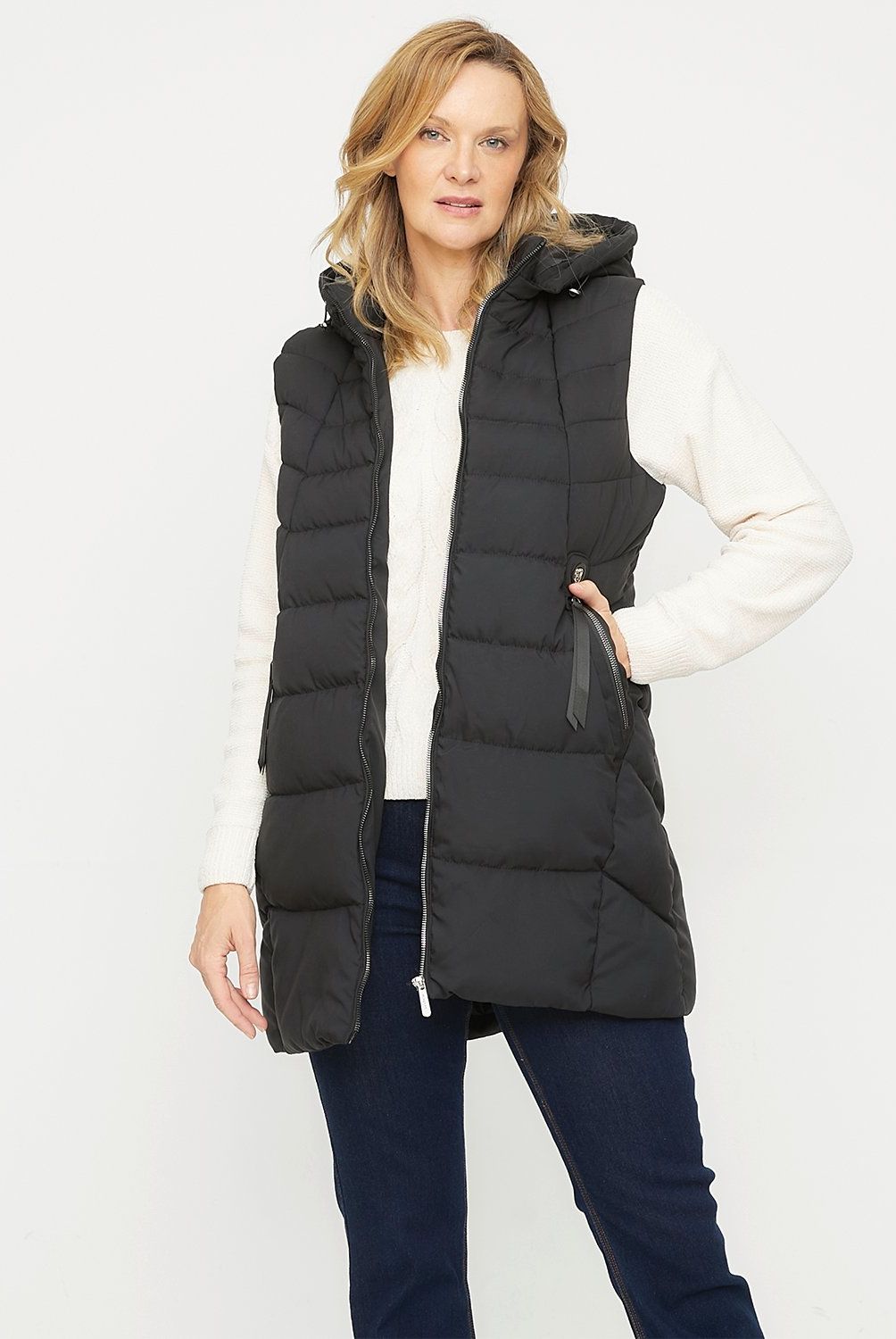 NEWPORT - Parka Newport Sin Mangas Con Cierre Metálico Mujer