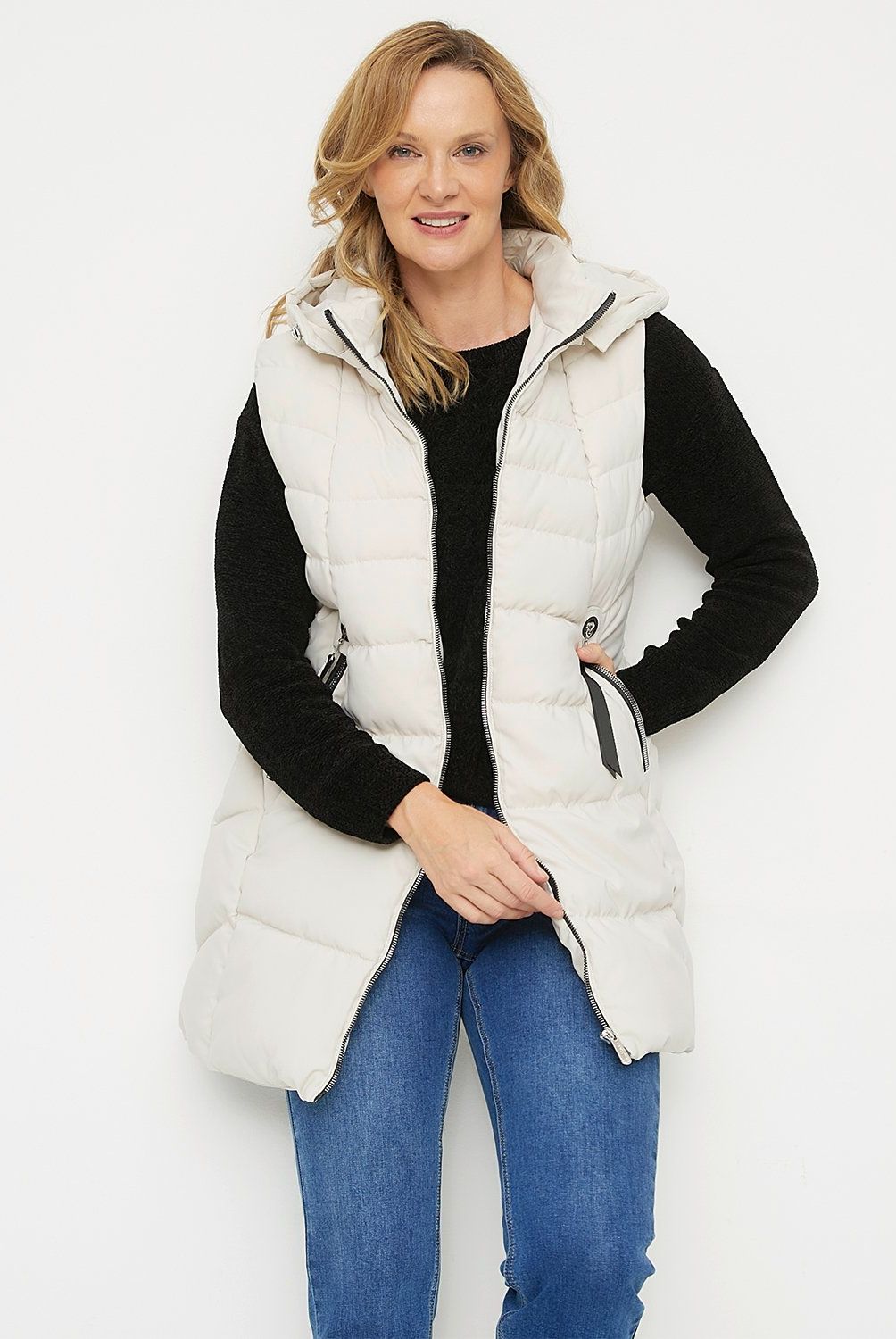 NEWPORT - Parka Newport Sin Mangas Con Cierre Metálico Mujer