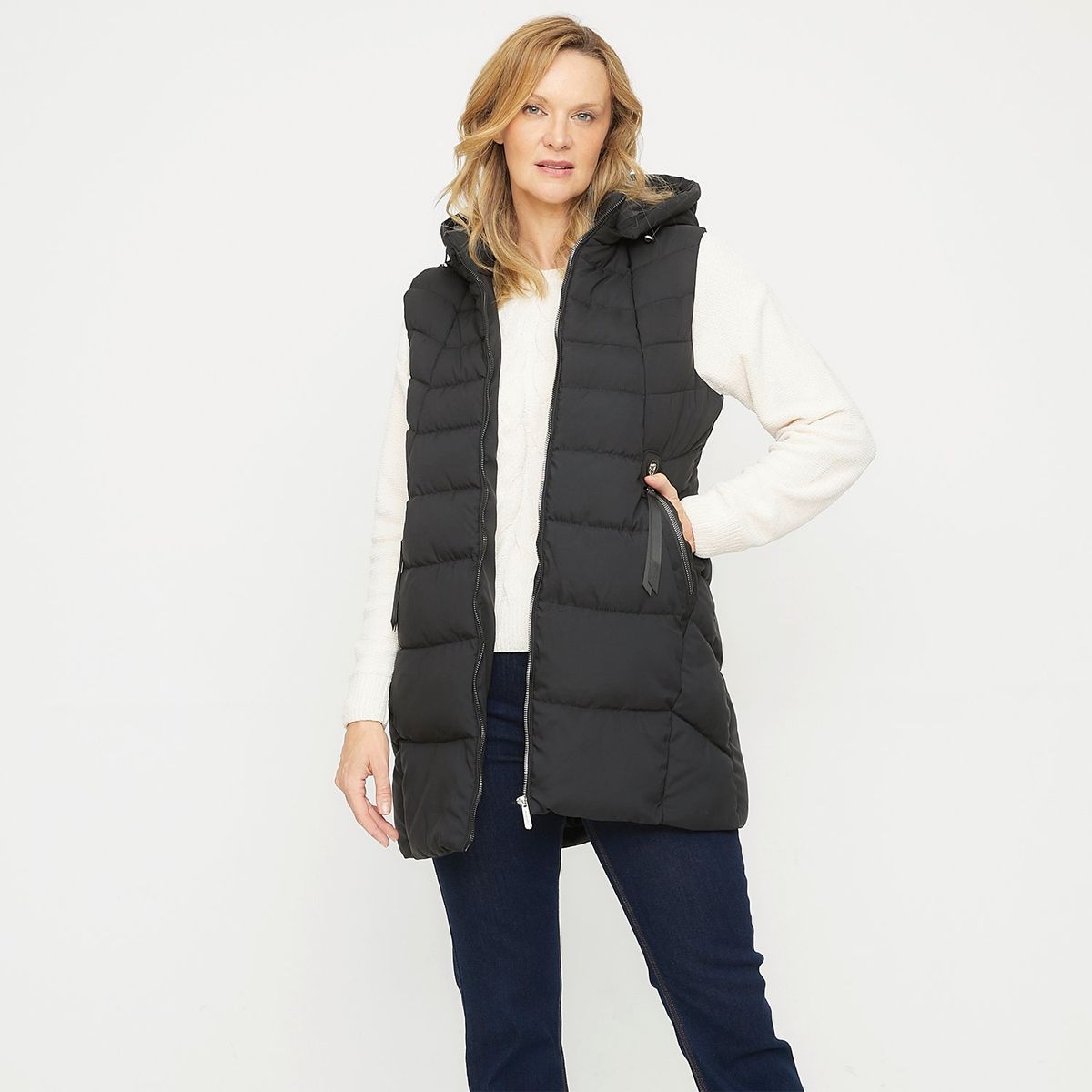 NEWPORT - Parka Newport Sin Mangas Con Cierre Metálico Mujer