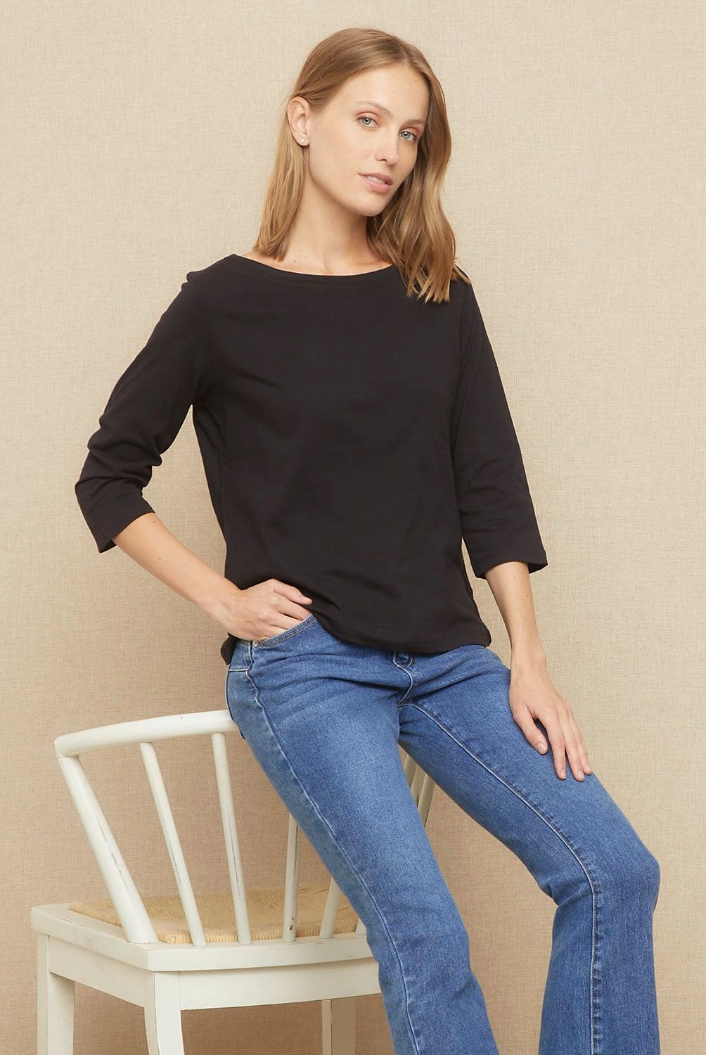 UNIVERSITY CLUB - Polera Algodón Manga 3/4 University Club Mujer Casual