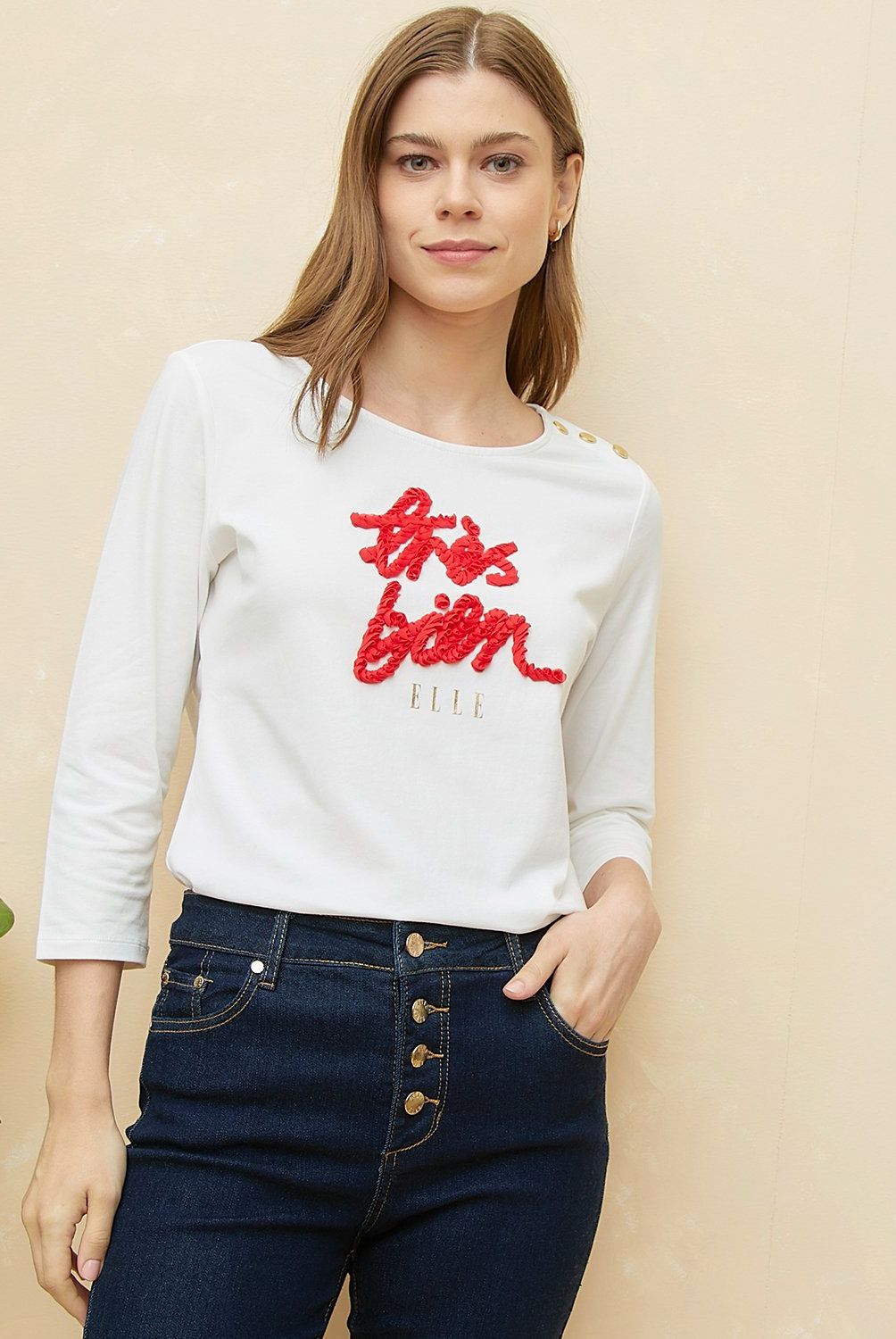 ELLE - Polera Algodón Mujer Elle