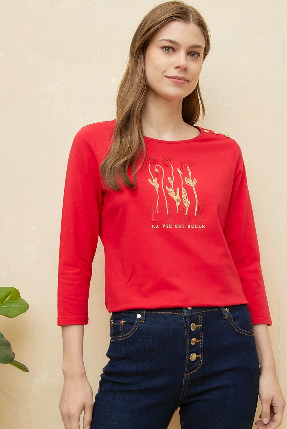 ELLE - Polera Algodón Mujer Elle