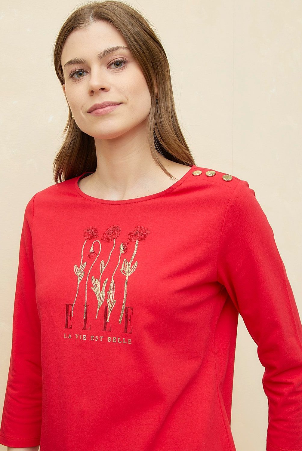 ELLE - Polera Algodón Mujer Elle