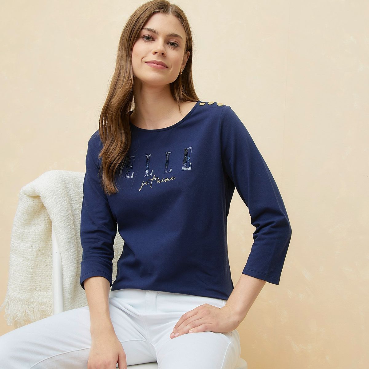 ELLE - Polera Algodón Mujer Elle