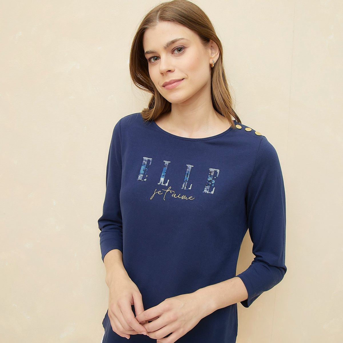 ELLE - Polera Algodón Mujer Elle