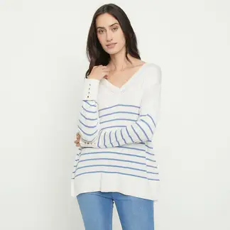 APOLOGY - Sweater Rayas Manga Larga Mujer Algodón Viscosa