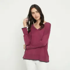 APOLOGY - Sweater Rayas Manga Larga Mujer Algodón Viscosa
