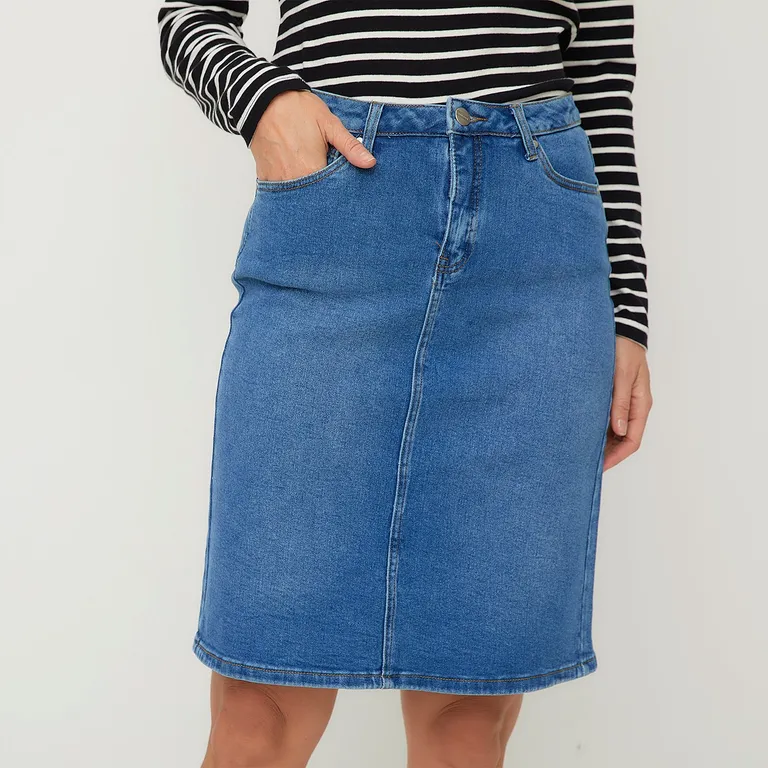 NEWPORT Falda Corta Algodón Mujer Diseño Liso