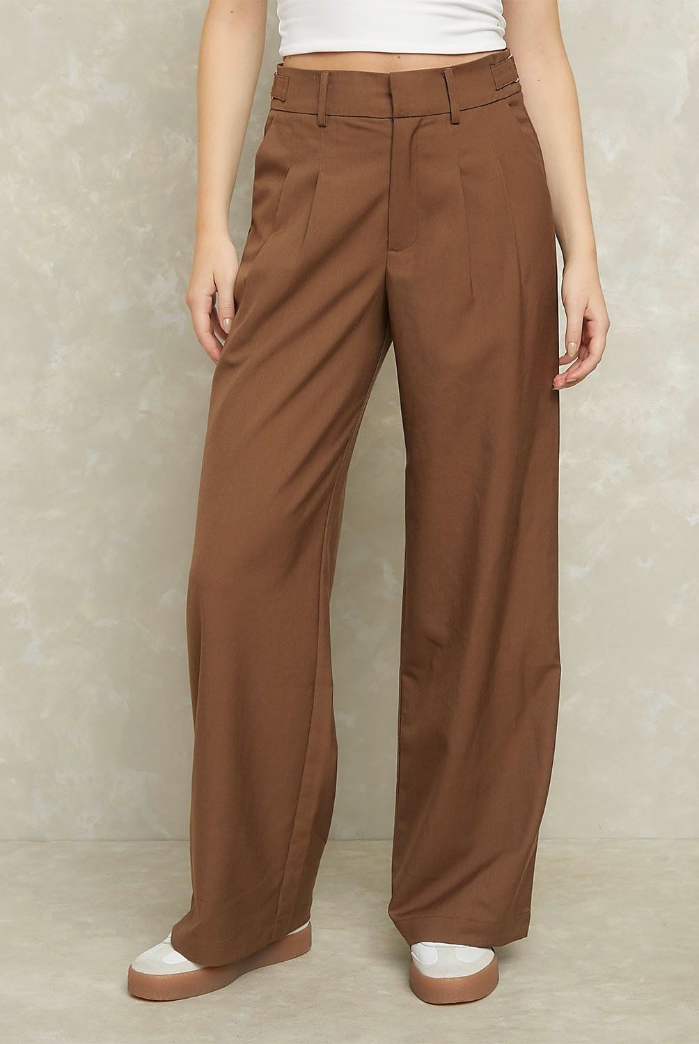 SYBILLA - Pantalón Palazzo Mujer Sybilla Tiro Medio Diseño Cuadros