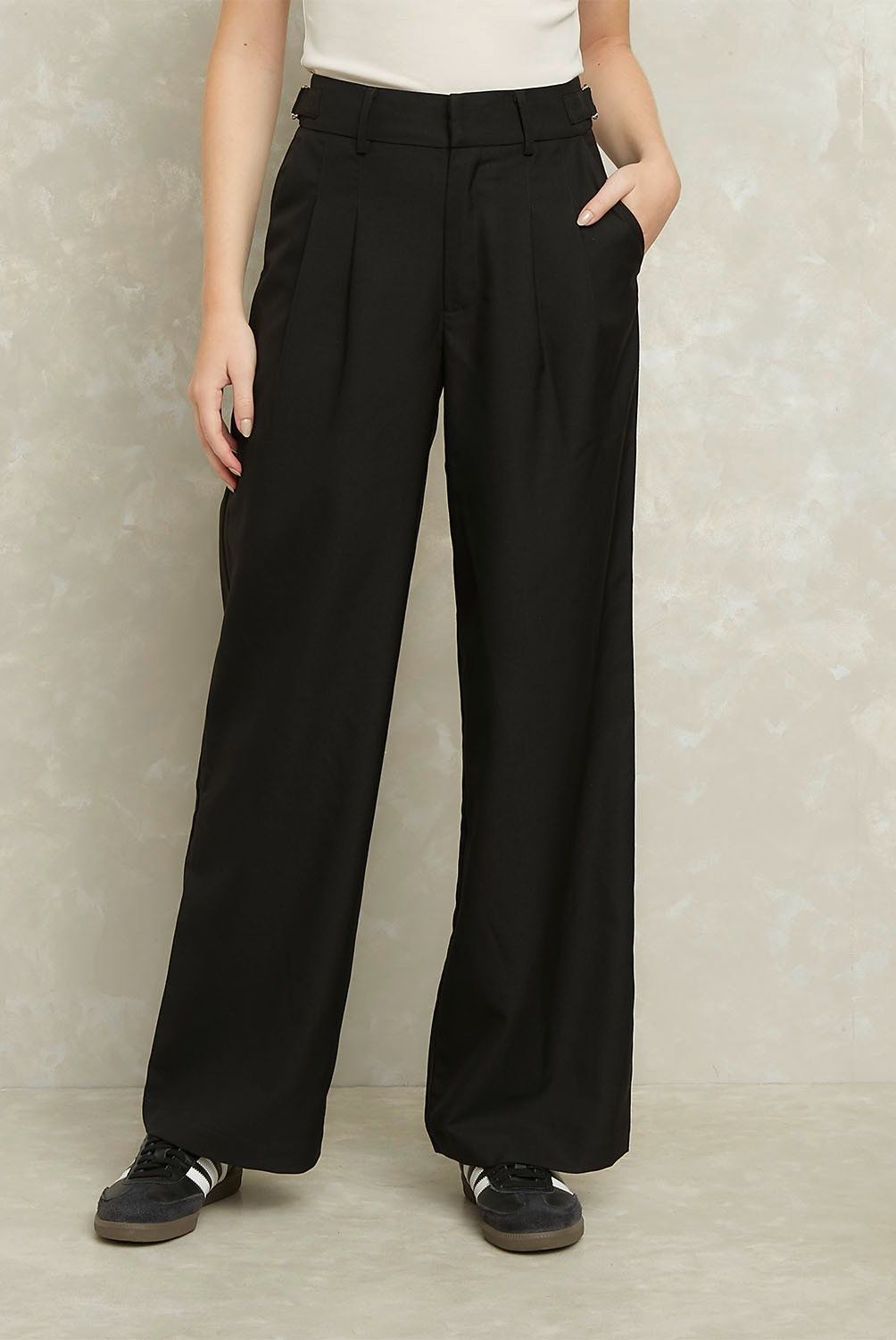 SYBILLA - Pantalón Palazzo Mujer Sybilla Tiro Medio Diseño Cuadros