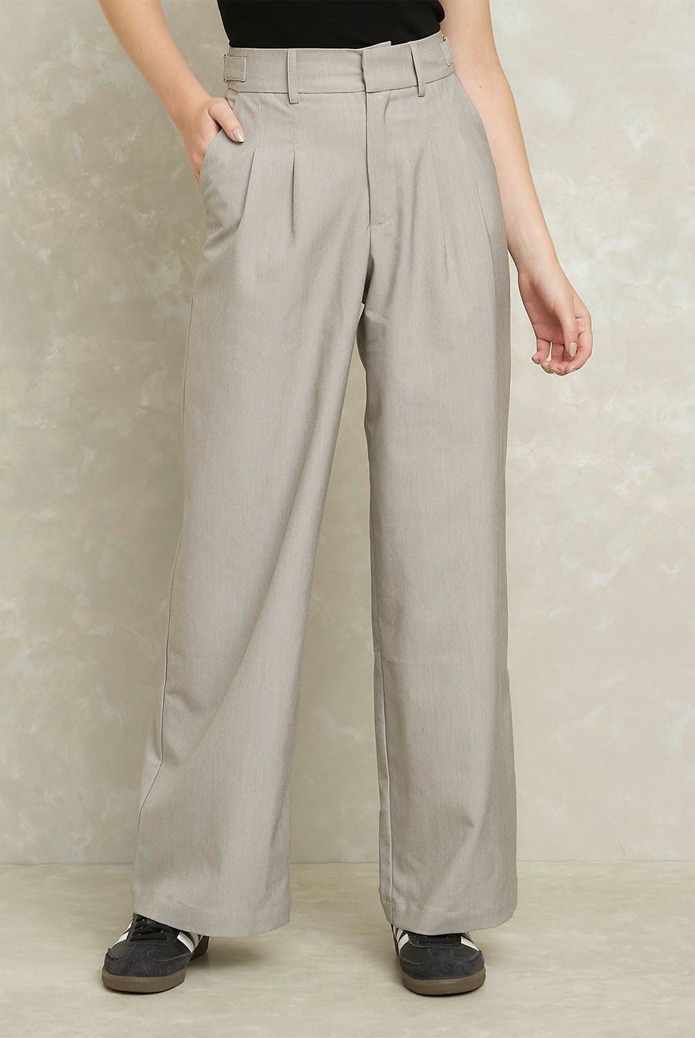 SYBILLA - Pantalón Palazzo Mujer Sybilla Tiro Medio Diseño Cuadros