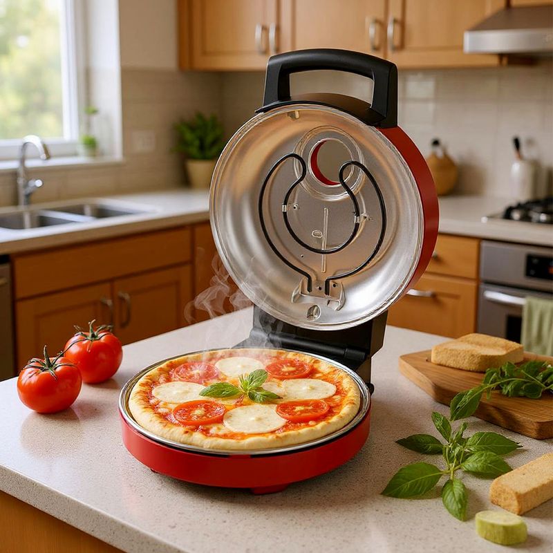 RECCO - Horno Pizza Electrico Recco RPM - Pizza 1500 W Roja