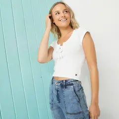 DOO AUSTRALIA - Polera Manga Corta Mujer Casual Viscosa