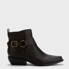 SYBILLA - Botines Mujer Taco Cuadrado Sintético Café