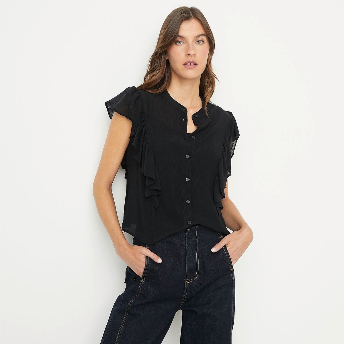 BASEMENT - Blusa Basement Sin Mangas Mujer Diseño Liso Viscosa
