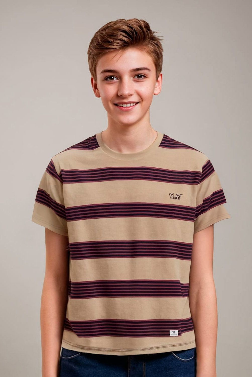 FEDERATION - Polera Federation Algodón Rayas Niño Manga Corta Casual