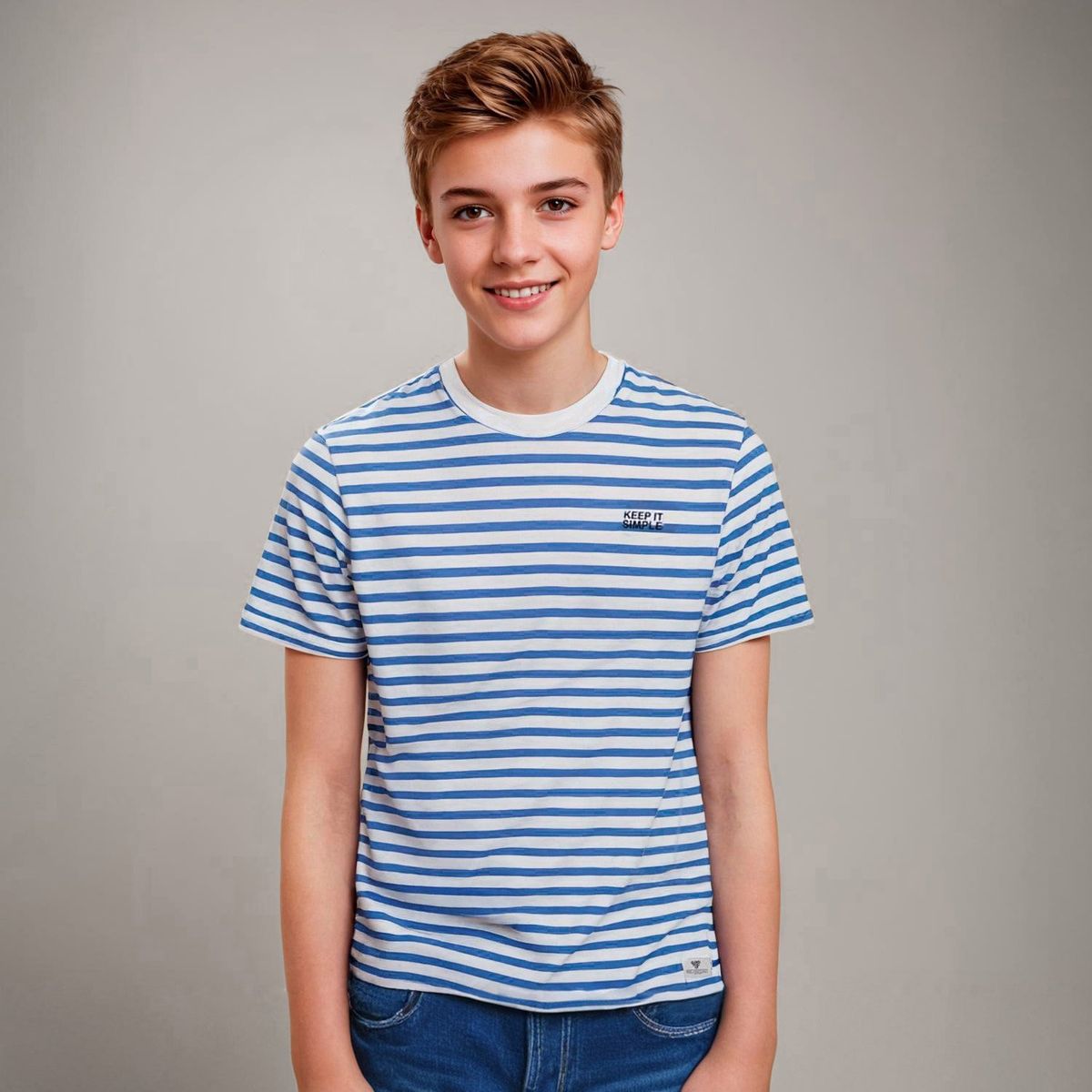 FEDERATION - Polera Federation Algodón Rayas Niño Manga Corta Casual