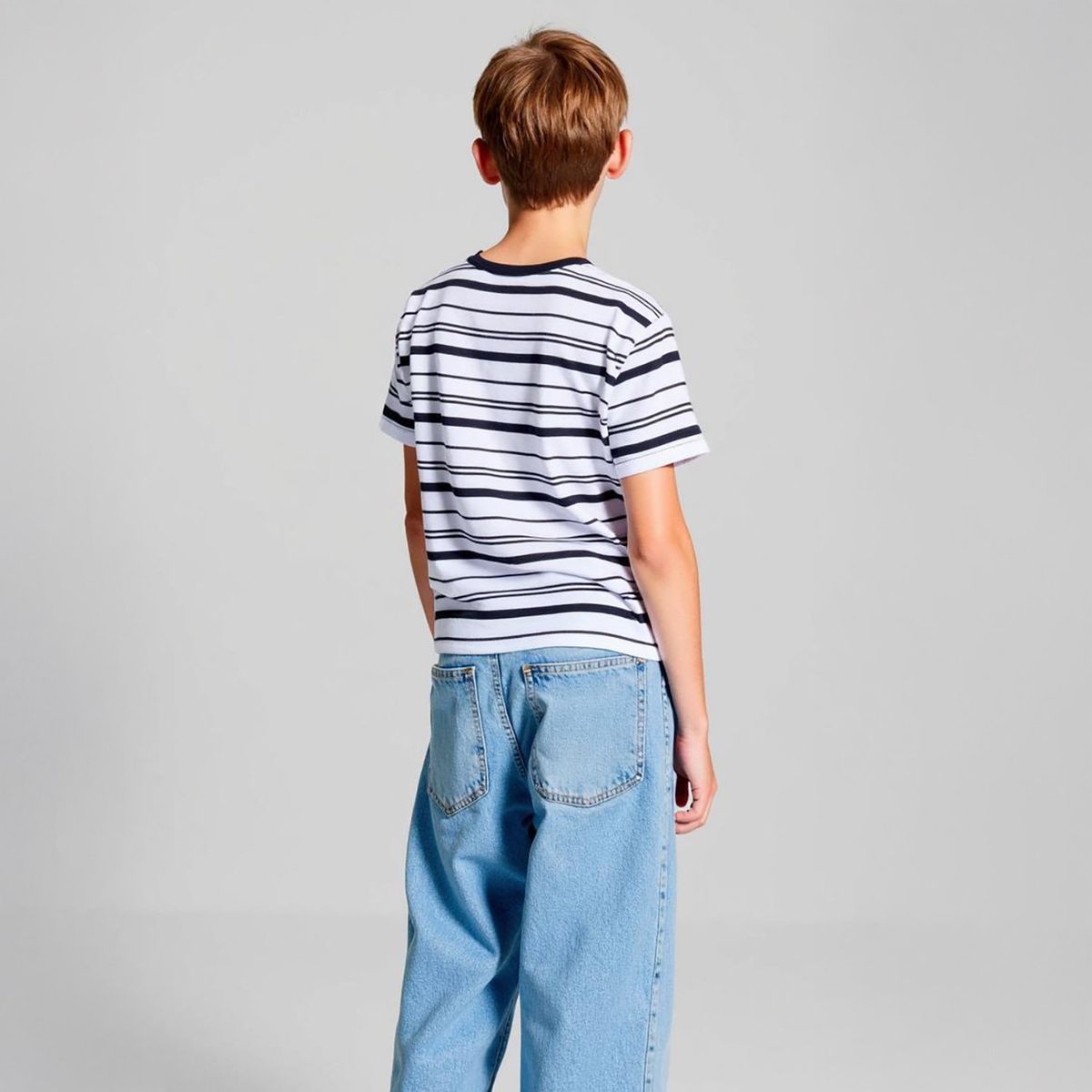 FEDERATION - Polera Federation Algodón Rayas Niño Manga Corta Casual