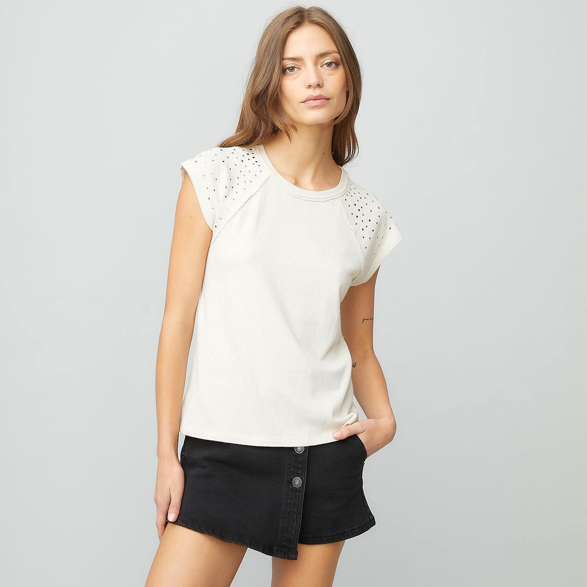 AMERICANINO - Polera Americanino Manga Corta Algodón Mujer