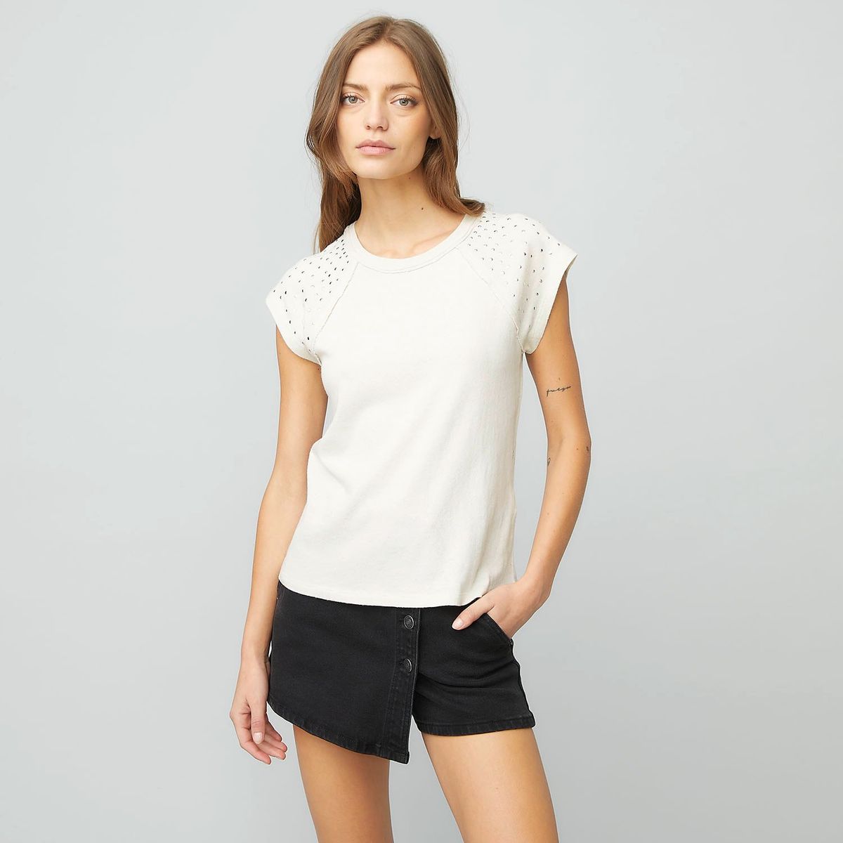 AMERICANINO - Polera Americanino Manga Corta Algodón Mujer