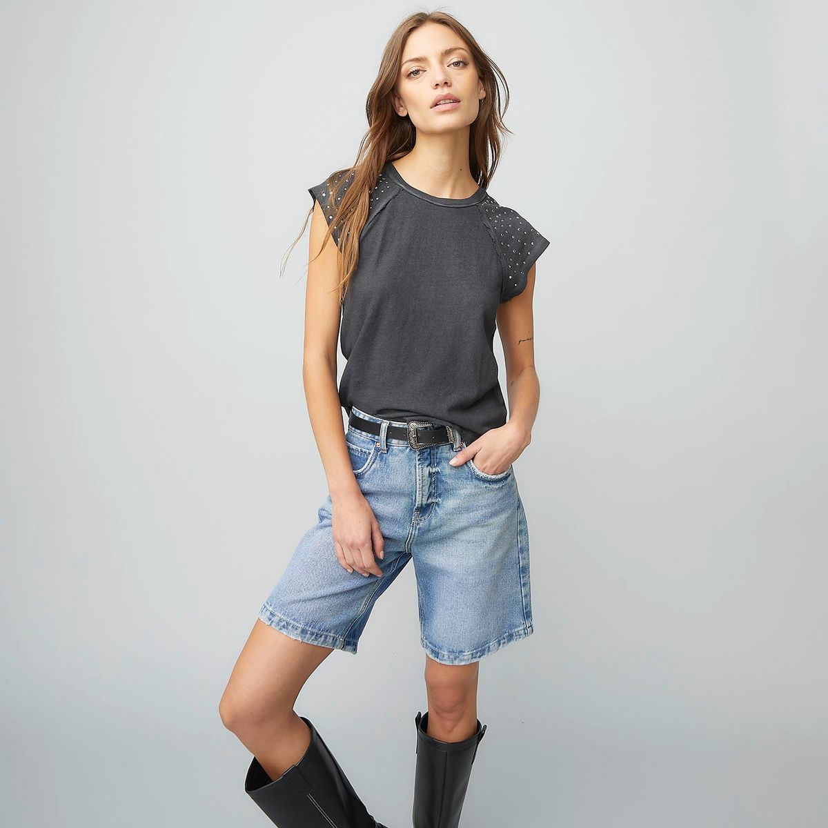 AMERICANINO - Polera Americanino Manga Corta Algodón Mujer