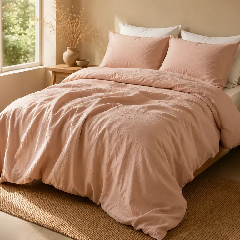 Funda Plumón Lino Con Fundas De Almohada